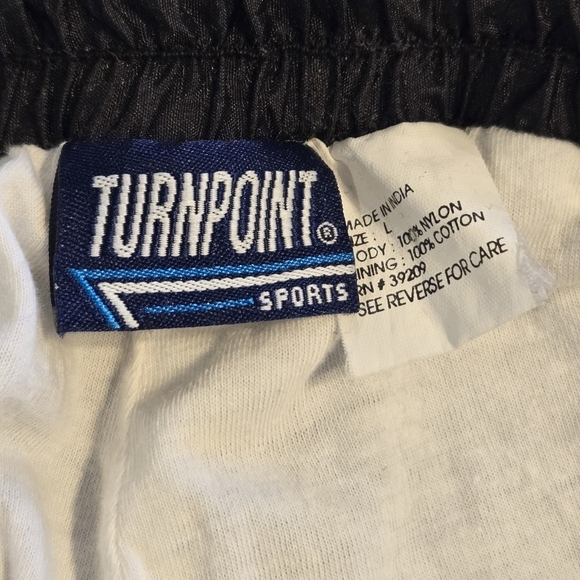 Turnpoint 90s Pants Large Nylon Joggers Black Swishy Track - Picture 8 of 14